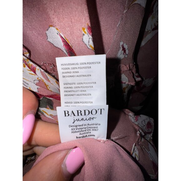 Bardot Junior‎ Floral Long Sleeve Dress Size 14Y Pink & White Western Boho Girly - Picture 7 of 11